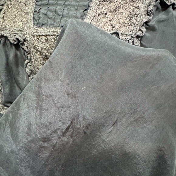 Magnolia Pearl Silk Gray Lace Embroidered Puff Sleeve Blouse Gray - Picture 8 of 10